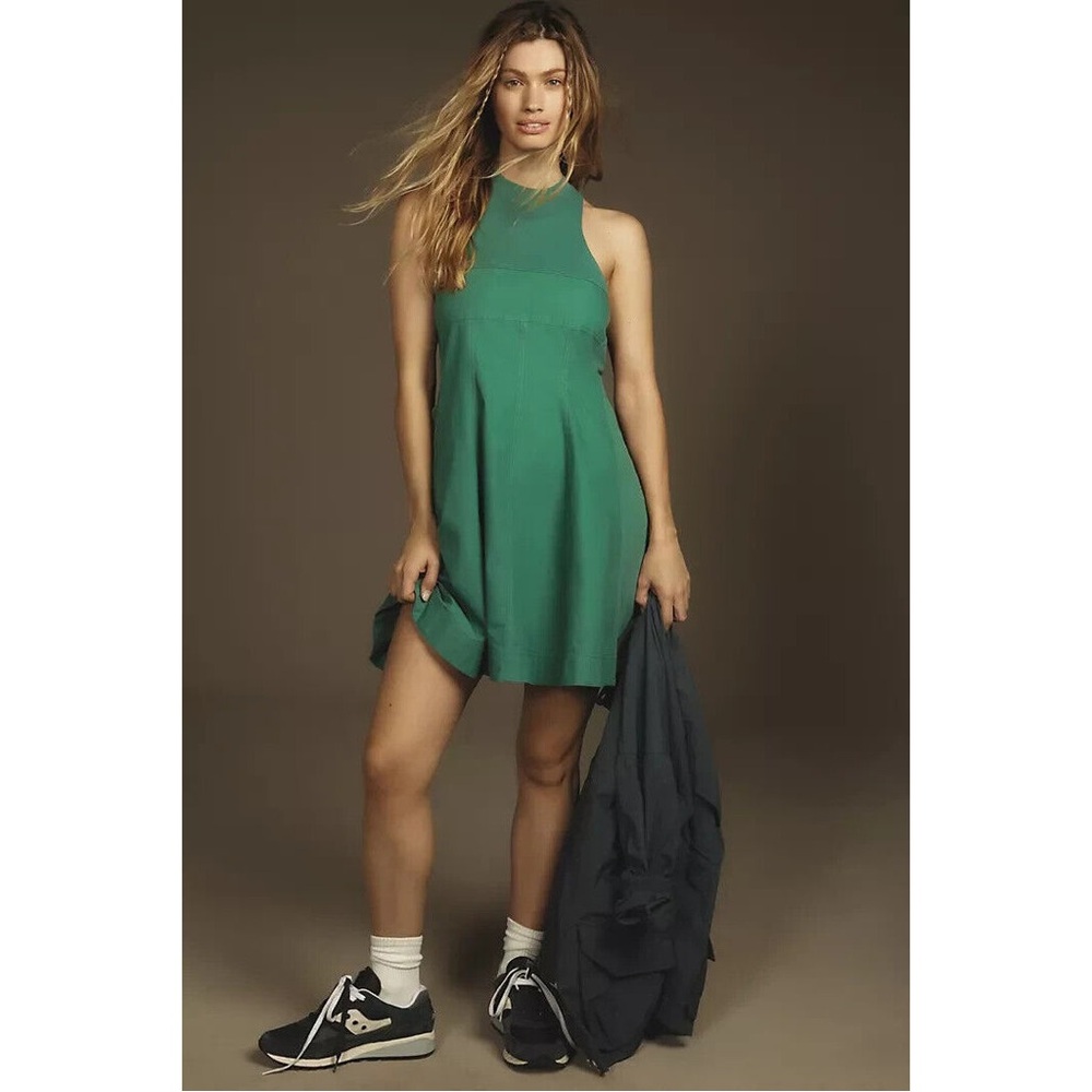 DAILY PRACTICE BY ANTHROPOLOGIE SLEEVELESS HALTER MINI DRESS